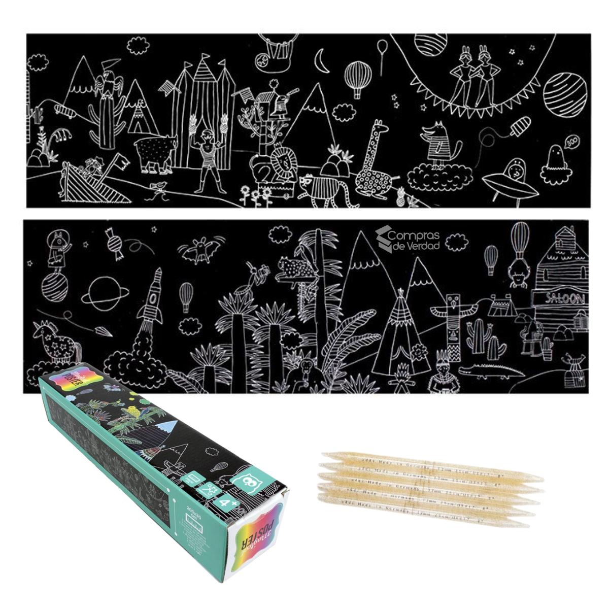 Miniatura 4 de Rollo Dibujos Colorear Grafiti 2mt niños